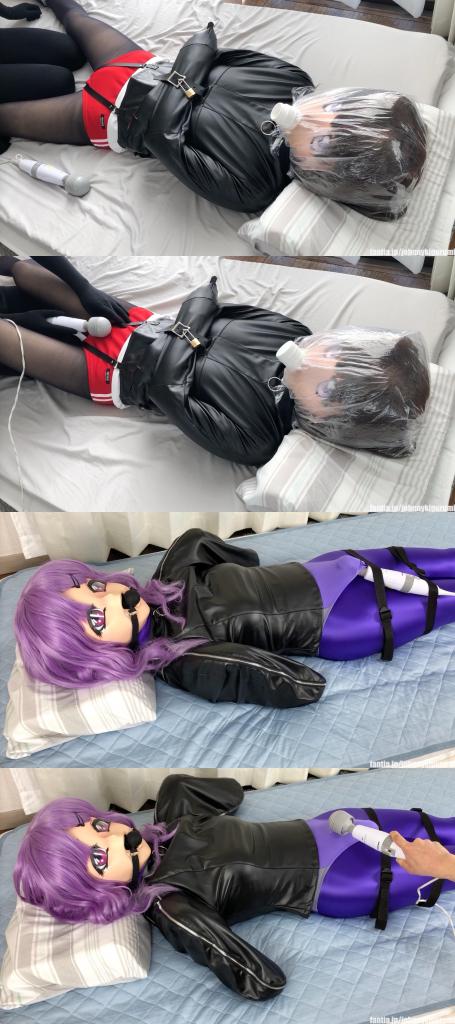[Videos]Straitjacket breathplay JOHNNY6月刊。<br><br>500日元档————黑丝娃娃被双臂拘束，由黑色zentai玩伴用快乐棒强高play，同时头套塑料袋窒熄折磨。<br>900日元档————半人犬娃娃穿着光泽袜还有连体体操服，被主人用衣服弹性在裆部固定快乐棒榨精，糕潮时剧烈挣扎，男汁把光泽袜都弄透了。<br><br><span style='color:#b0b0b0;'>[隐藏文字，购买后可见]</span>