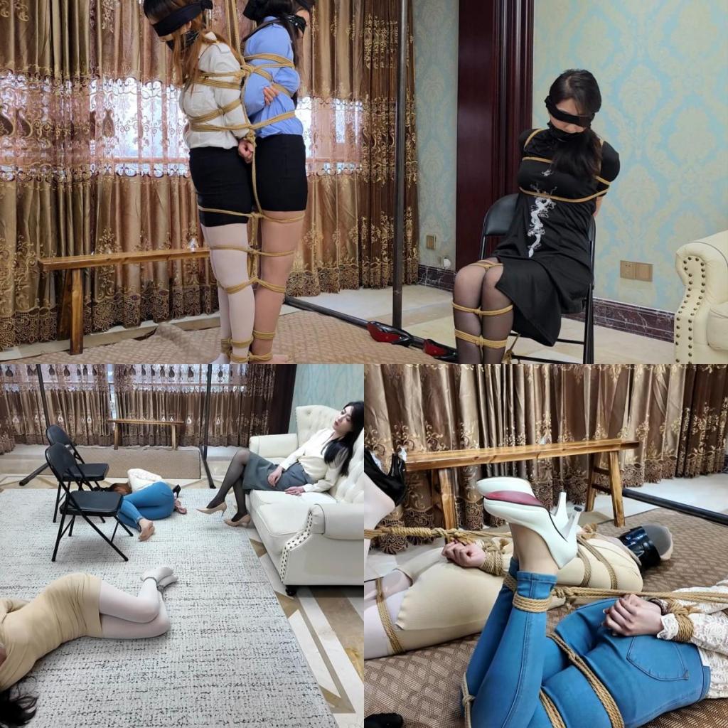 枫叶定拍————《女老板与女保镖》上，雨诺南清诺澜出演，三女连缚，胶带封嘴丝袜套头。 女老总在家中休息睡觉，醒来却发现自己的两个女保镖已经被捆绑封嘴制服，原来是仇家来报复她。所幸对方没有把事情做绝，只是将女老板威胁一番，也捆绑起来。女老总和她的保镖们不断地发出呻吟求救。两位保镖寸步难行，也没有挣扎的动力，只是无谓地发出呻吟声，扭动着身子。女老总奋力挣扎，脚上穿的高跟鞋都掉了下来。<br>女老总最终因为体力不支昏了过去，躺在地上。两位保镖也昏了过去，头颅低垂。<br>最终女老板成功获救，然而她却不打算解救两个没用的保镖。她用特制的丝袜套住两个保镖的头，任由她们挣扎求饶也不放过她们。很快两位保镖被特制的丝袜闷住，都昏了过去......<br>另一边，女老板又应聘了两位新保镖。她将她们二人蒙着眼用手铐拷着带到自己的大本营，只打算聘用其中的一人。她端详了二人一番，一时难以抉择。突然她们都闻到一股奇怪的气味，纷纷昏睡了过去。再醒来时，三个人都被捆绑起来。女老板又被人暗算了吗？<span style='color:#b0b0b0;'>[隐藏文字，购买后可见]</span><br><br>