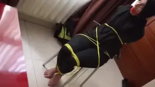 First Hijab Girl Tied Up (ID-BOUND024) Hijab-wearing Girl Tied to Chair in Hotel for First Time
