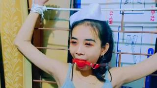 Indonesian Girl Tied To Window (ID-BOUND035) Indonesian Girl Tied to Window and Ballgag in Mouth