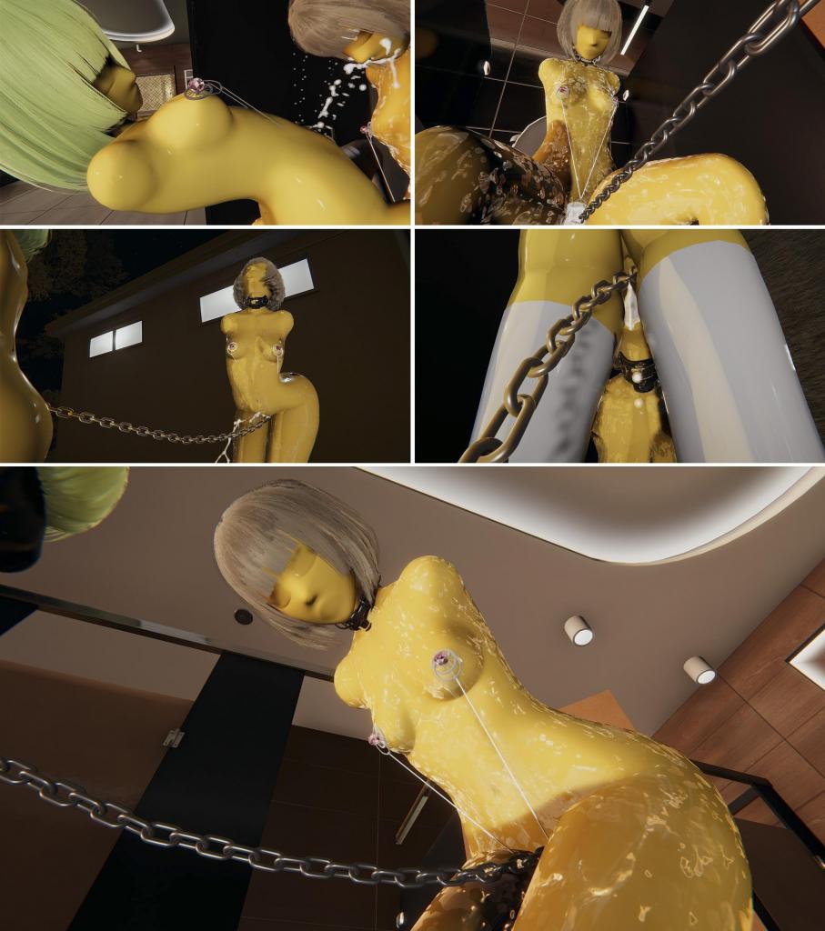 【胧月工坊】胶衣与雨衣5 乳胶衣 玩弄 紧身衣 堵嘴 人形 蒙面 BDSM 拘束 失禁 暴露 [X_X] 中文剧情向 - 到底过去多久了？我又昏过去几次了？这次真的是彻彻底底的被她玩弄于股掌之间啊 [3D画,百合女同, 剧情向]