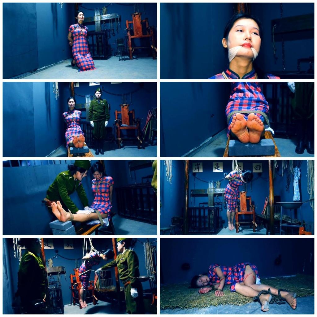 定拍转公映《决战时刻》上集， 我地下女工作者被敌人抓捕为了保守秘密经历了各种酷刑依然守口如瓶 经过授权 我底下工作者被敌人抓捕，为了守住密码，被女魔头带到刑讯室跪缚、坐老虎凳等酷刑后依旧没有屈服，最后被女魔头反吊起来一天一夜后依然没有向女魔头低头，请欣赏视频，另外招聘模特，喜欢做模特拍片可以联系我们，定拍QQ342642509