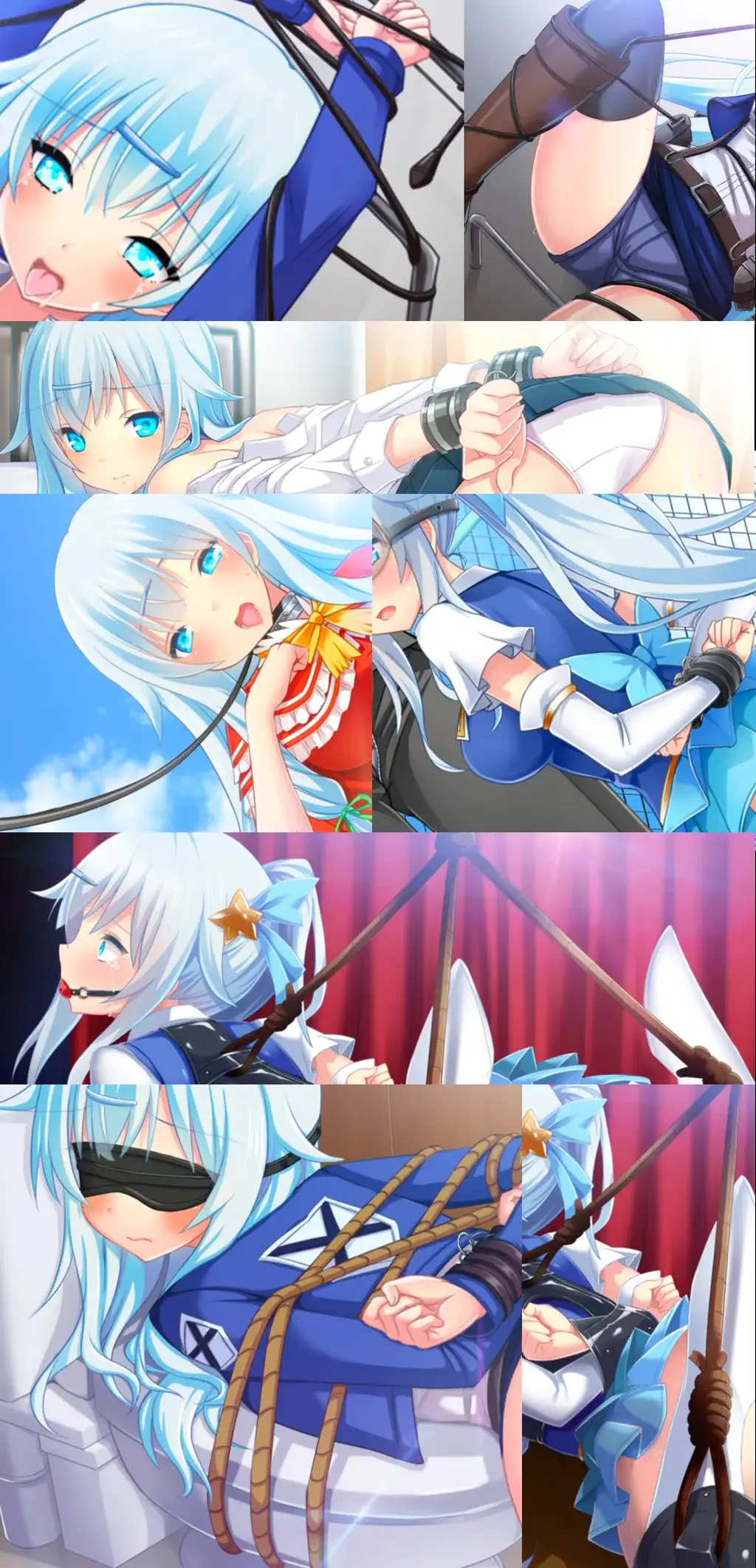 8人のM娘（精翻中文+存档） BDSM调教游戏---8个抖M，每个人的xp和玩法都不同，有的喜欢被羞辱，有的喜欢被拘束捆绑<br>还有的喜欢被强迫命令露出，还有的是感觉到自己成为了对方的奴隶时会兴奋的变态。<br>Atelier G/H社团的第四作，画风终于上轨，不过也只是部分上轨…<br>标榜着“喜欢SM的童鞋使劲上”的新作，8个抖M分别请来了8位画师，其中2人的CV是相同的<br>因此这竟然是一作画师数量超过CV数的多角色作品。<br><br>故事简介：<br>我是知道的哦，你们是抖M的事实……<br>主人公・横须贺旭郎，是在某名门女子学校工作的教职员。<br>他虽然在学生中受到欢迎，不过年近40也未曾和女[X_X]往，是“真正的处男”。<br>在聚集了 “任君采拮的女学生”的学园里，一边欣赏着最喜欢的 “抖M女学生”一边进行着妄想和OGC。<br>就这样不接触女性直到年老……这么想的旭郎即将死心的时候，他忽然因为急性发病而倒下了。<br>……那正是他处男人生的终点站，也是崭新的人生的起始点。<br>睁开双眼的旭郎看到的是，坐在床边的平日经常有交流的班里的女孩子。<br>但是从她的身体内，好像不断溢出某种 “带粉红色光晕的东西”。<br>到底发生了什么事……禁不住抱住头的他，脑海中忽然闪过一丝念头。<br>——这个女人……是抖M！！！<br>虽然无法理解自己是怎么知道的，不过就是能明白那是100％正确的答案。<br>而且还明白了她对自己有“好意”，甚至被自己强推也不介意！！<br>这仿佛就是知道彩票中奖的号码一般。<br>绝对不可能撞空，一定会中……这就是自己最喜欢的抖M妹子！<br>彻底沉浸在震撼中的旭郎脑海中又浮现出一个情报。<br>——这个能力一周后就消失。<br>那么就在这个一周内抒发积攒已久的抑郁之情吧。 然后……找到即使在丢失能力后也能持续交往的“抖M伴侣”！！<br>旭郎向着授予他力量的神明感谢，在心里起誓道。<br><br>人物介绍：<br>秋津洲 千早<br>有着像人偶一般秀丽长发的少女。<br>这正是模范般的高尚典雅的大和抚子。<br>由于担任主人公班上的学级委员的关系，平时多有接触。<br>父母是某花道的掌门人，她本人也隶属学校的花道部。<br>精神上的抖M，感觉到自己成为了对方（特别有好意的对方）的奴隶时会兴奋的变态。<br>对于肉体上的折磨难以接受。不过如果这能让对方高兴的话也欣然接受。<br>「我认为老师说的话是绝对的，没有任何意见……！」<br><br>敷島 三笠<br>有着亚麻色超长双马尾的少女。<br>典型的傲娇，特别喜欢对主人公傲。<br>总是用轻视的态度对待主人公，然而不可思议的是她并不想远离旭郎。<br>从属于校内拉拉队，处于队里领导人的立场。<br>肉体上的抖M。虽然平时贯彻傲娇路线经常蹭蹭的，但如果稍微欺负她一下的话就会立刻变为抖M的变态。<br>不太擅长应付太重的责备，即使是打屁屁都能让她[X_X]。<br>「真、真的好烦呐。 那种事情即使我不说你也明白吧！」<br><br>橘 梓<br>有着短小双马尾的开朗少女。<br>胸部比较小，自己也很介意。<br>最喜欢做快乐的事情，经常上头欢乐送。<br>以“随便什么都好”的理由加入了弓道部。<br>精神上的抖M。最喜欢干傻事，然后被痛骂时感到兴奋的变态。<br>不时故意做出失误，期待男主发怒。<br>「呜、不用这么生气吧……。没有恶意……的啦」<br><br>弗吉尼亚・罗德<br>海外留学生，有着金色卷发典型的大小姐。[X_X]的持有者。<br>父母是世界上顶级的有钱人，过着完全自由的生活。<br>有着洁癖症，讨厌男人。<br>网球部所属，因为外观的原因被称作“Madame Butterfly”（蝴蝶夫人）。<br>精神上的抖M。虽然有洁癖症，但她是对于弄脏自己会感到兴奋的变态。<br>隐约地想被当作猪或狗等下等动物，期待着人们的从内心深处的轻蔑。<br>「我、我是……猪！？好、好吧……照你喜欢的骂吧！」<br><br>高雄 摩耶<br>有着整洁外表带着眼镜的黑发少女。<br>是典型的优等生，总是很努力。<br>作为学生会会长勤劳地工作着，不过因为太严厉的性格而不太受学生欢迎。<br>虽然本人也很在意那个事实，但总是无法率直地说出自己的心声。<br>精神上的抖M。作为拥有极高自尊心的反面，期待自己精神上屈服于人的变态眼镜娘。<br>在别人的强迫中反抗，由此获得[X_X]来达到绝顶。<br>「明、明白了。 按、按你喜欢的做……就好了。来吧、照你喜欢地……做！」<br><br>长良 五十铃<br>由于缺乏色素而有着冷色瞳孔和秀发的少女。<br>很少表现出感情，总是摆着扑克脸。<br>对学校不太关心，貌似没有朋友。总是被看到只有她一个人的状态。<br>虽然没有从属任何社团，但因为本人喜欢西式裁剪，而制作着大量的cosplay服装。<br>肉体上的抖M。虽然平时冷淡无表情，是一旦被拘束时就会感到兴奋的变态。<br>比起单纯地被皮带绑着，更喜欢穿着cosplay服装时被束缚。<br>「……没什么。因为我并不打算和谁有交往」<br><br>薩摩 アキ<br>有洁癖的红发少女<br>保持着许多校内记录的运动员。<br>快活开朗善于待人接物。不擅长拒绝别人因此经常被很多体育社团请作外援。<br>几乎参与过各种各样的社团活动，现在从属于游泳部。<br>肉体上的抖M。是个最喜欢对自己充满弹性的身体击打的变态。<br>当然做着一字马的时候被咬之类的事情也非常地期待。<br>「呜嗯，这，这个有点疼……虽然有点疼、不过非常地……心情舒畅呜！」<br><br>千岁 千代<br>优柔寡断，留着黑色短发的少女。<br>身材虽然娇小不过胸部意外的大。<br>总是畏缩不前，让交谈的对方焦躁不已。<br>美术部所属，不过似乎被部员们欺负着。<br>肉体上的抖M。是个喜欢被言辞责备的同时隐约希望自己被侵犯的变态。<br>会无意识地散发着想被欺负的光环，自己也绝不反抗。<br>「请，请更多地欺负我……像我这样的垃圾、请尽管欺负……！」<br>---------------------------------------------------------------------------------------------------------------------------------------------------------<br>更多的有关于BDSM的游戏抑或是其他恋物游戏可以点击我的视频，进我发布的视频主页查看<br>我会不定时更新内容，如果有什么建议或者您想玩的什么游戏，可以私信或者直接在视频下方留言<br>注意事项：<br>1.解压密码默认没有，有的话提取码就是<br>2.请不要在线解压，请不要在线解压，请不要在线解压，重要的事情说三遍<br>3.个别用户压缩包使用自带的压缩软件如果无法解压请下载《360压缩》进行解压，因为我是用360压缩软件进行生成的压缩包，此软件百分百解压<br>4.下载完成后是后缀为.111或者其他什么稀奇古怪的后缀的文件，需要右键点击重命名改后缀，将他改成.7z才可进行解压，如最后三张截图所示，中间那步点是(有时需要多次改后缀解压，一直解压到出现游戏文件为止）<br>5.因为网盘等问题被和谐，直接在评论里面和我说一声补档即可，一般会在3天之内补上，另外，关于PC端和手机端游戏的问题，大部分发布的都是PC端游，也有一些手机端，如果是手机端游戏，我会在文中或者标题特别说明，其次，手机端还分为安卓和苹果两个系统，两端不可互通（PC同理，win和mac）<br>---------------------------------------------------------------------------------------------------------------------------------------------------------<br>(怎么改文件后缀)<br>下面的是百度百科的原话<br>修改文件后缀名的方法主要涉及显示文件扩展名、重命名文件以及使用命令行工具。以下是具体步骤：<br>（1）显示文件扩展名：首先，需要确保文件扩展名是可见的。<br>在Windows系统中，可以通过打开“此电脑”或任意文件夹，点击菜单栏中的“查看”选项，然后勾选“文件扩展名”来显示文件后缀。<br>（2）重命名文件：一旦文件扩展名显示出来，就可以通过重命名文件来修改后缀名。选择需要修改后缀名的文件，右键点击并选择“重命名”<br>然后直接在文件名后面添加或修改后缀名。完成后，按回车键确认修改。<br>（3）使用命令提示符：对于批量修改或更复杂的操作，可以使用命令提示符（cmd）。<br>打开cmd窗口，使用“ren”命令来批量修改文件后缀名。例如，要将当前目录下的所有.txt文件改为.doc，可以输入“ren *.txt *.doc”。<br>注意事项：修改文件后缀名可能会影响文件的打开方式和系统对文件的识别。<br>确保新后缀名与文件的实际格式相匹配，否则可能导致文件无法打开或数据损坏。<br>如果不确定文件的原始格式，建议先备份原始文件。<br>对于特定操作系统（如Windows 11）或设备（如iPhone、苹果电脑）<br>操作步骤类似，但可能有些许差异，特别是在显示和修改文件扩展名的具体步骤上。<br>