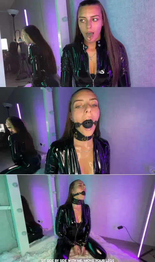 MOUTH FULL OF SALIVA <span style='color:#b0b0b0;'>[隐藏文字，购买后可见]</span><br>捆绑、拘束、束缚、堵嘴、口水、乳胶、乳胶紧身衣、紧身衣、项圈