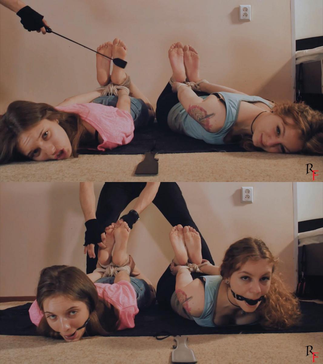 Double bastinado – Hard Countdown (FULL HD MP4) RF RussianFetish<br>CATEGORIES: BAREFOOT, BASTINADO, BONDAGE<br>Two sexy girls are hogtied – Mishka and Kiska are waiting for their first punishment. A ball gags are in their mouths and the girls look amazing.<br>I make few blows on their soles with a paddle. The girls try to hold the pain. They look so innocent and cute here.<br>, I remove the gags and take a thin stick. I ask them to count the blows out loud. They both are very shy and don’t tell me how painful the blows are. So I make stronger blows. Closer to the end, I massage their feet as a bonus for this two cuties.<br><br>分类:赤脚,BASTINADO,束缚<br>两个性感的女孩是hogtied-Mishka和Kiska正在等待他们的第一个惩罚。 一个球插科打诨在他们的嘴和女孩看起来惊人。<br>我用桨在他们的鞋底上打了几下. 女孩们试图忍受痛苦。 他们在这里看起来很天真可爱。<br>，我删除插科打诨，并采取一个薄棒。 我请他们大声数数. 他们都很害羞，不告诉我打击有多痛苦。 所以我打得更厉害。 接近尾声，我按摩他们的脚作为这两个美眉的奖金。<br><br>Categories: BASTINADO, FALAKA, FOOT TORTURE, FOOT, FEET FETISH, JOI, FOOT WORSHIP, FOOT TEASE, DANGLING, PANTYHOSE, SOLES, femdom, girl domination, humiliation, bondage, shibari, rope bondage, shibaru, suspension, belts, bedtie, hogtied, tight bondage, strict bondage, bound elbows, struggling, ballgagged, helpless<br>分类：脚，脚恋物癖，JOI，脚崇拜，脚挑逗，晃来晃去，连裤袜，鞋底，女性主导，女孩统治，羞辱，束缚，shibari，绳索束缚，shibaru，悬挂，腰带，bedtie，hogtied，紧束缚，严格束缚，束缚肘部，挣扎，ballgagged，无助<br>