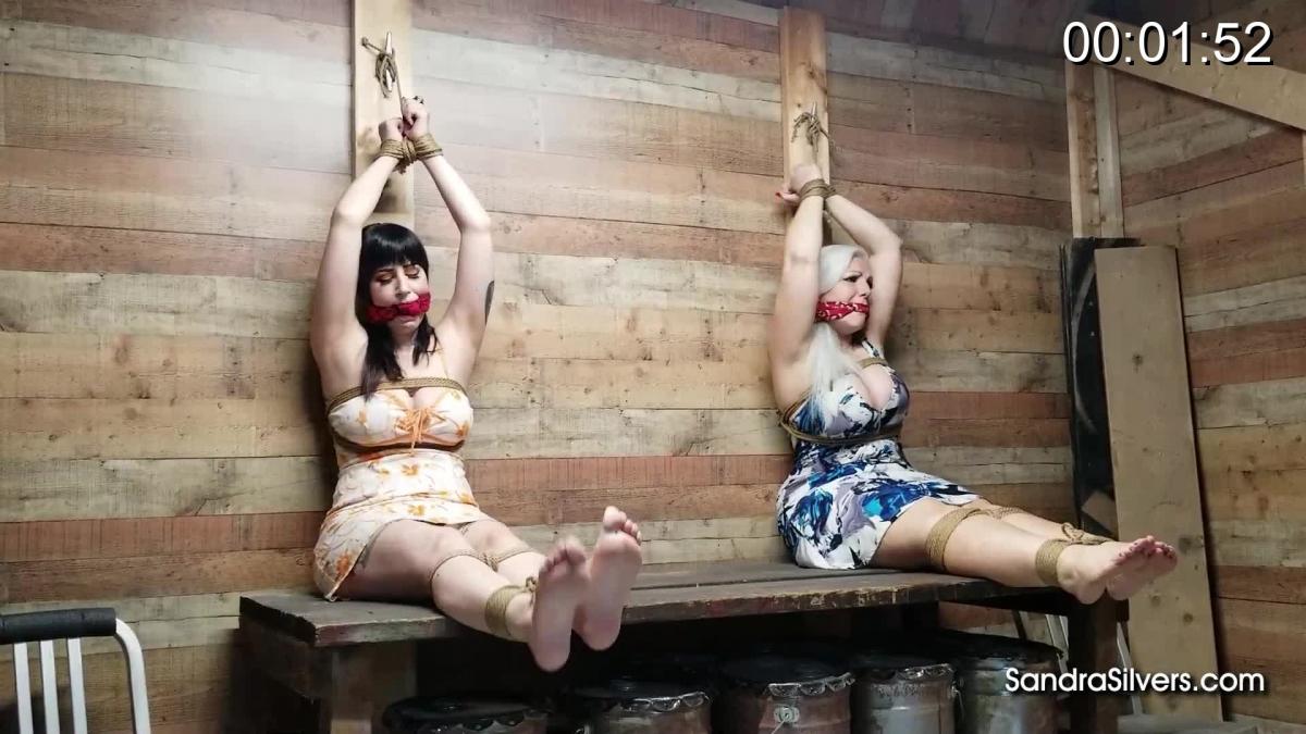 2972 Sandra Silvers, Lisa Harlotte &amp; Nyxon Foot Fanatic Finds Fettered Females to Feast Upon! Barefoot Bondage Sole Worship!<br><br>Lunch time for Lisa, working at the builders yard, in charge of the lumber, she had a favorite place to go for quiet on her break. Quiet from the banter, but with a pleasing humm nevertheless. Or should that be a pleasing Mmmph… Well, here they are, Lisa’s ready prepared snack, in their sexy little sundresses and bare feet!  The blonde builder begins bare foot worship with a squeeze and a stroke, but she just adores toes, and doesn’t waste any time to start sucking at such tasty toes, massaging and rubbing all over their arches, perusing those perfect pedicures...  To soon Lisa’s time off is over. Back to work for her, best switch off the lights as she leaves.