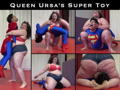 Queen Ursa's Super Toy: Pro-Style Mixed Wrestling Domination with Ursa Fierce and Dachi 【重口味肥胖女人】Superman awakens in a strange location -- what's happened and where can he be?  He learns the answers all too soon when the Mighty Queen Ursa enters the room.  This is her personal Wrestling Pleasure Arena where she destroys heroes like him purely for the fun of it, and she's brought him there as her next opponent.