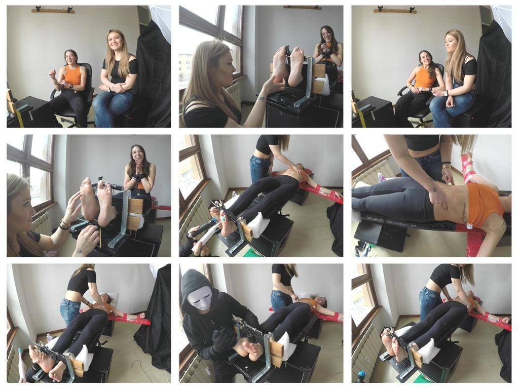 CUSTOM - Sweet Revenge - Feet in the Stocks &amp; Cross - Anna Double Teamed HD There is nothing sweeter than revenge. Anna Cristina mercilessly, now is Anna’s turn, but there will be differences: Octopus has joined the cross and the stocks together, to inflict a double punishment on Anna. Anna was sadistic, but Cristina has something that Anna does not have: long and shiny nails that will make Anna literally go crazy, especially in her weak point: her soles.<br><br>Short presentation interview, then Cristina starts alone, challenging her friend to hold the stick with her size 5, but Anna is too Ticklish, the stick keeps falling. Cristina does not give up, immediately puts the stick back and starts to torment Anna's feet with her sharp nails, then moves to the toothbrush but the sticks keeps falling. Anna's toes are tied, she is fixed to the cross and her nightmare begins: Octopus and Cristina, thirsty for revenge, join to inflict an unforgettable punishment to Anna, seasoned by screams, threats and even offenses to the client who ordered this CUSTOM! Enjoy it!