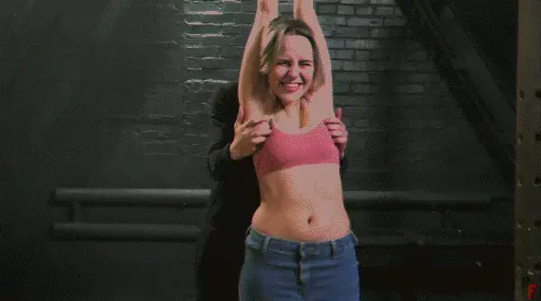Annabelle - Crazy tickling with her hands tied to the ceiling (FULL HD MP4) She is 20 years old, 167 cm tall, and shoe size is 38 (8.5 US).<br>She is a very ticklish and fun-loving girl. Anabelle is studying to be an IT specialist.<br>This cute blonde has a very pretty face and feet! This babe happens to hate tickling and simply can't stand it, well answer me, isn't that the perfect excuse to make a tickling video with her? Oh yeah!