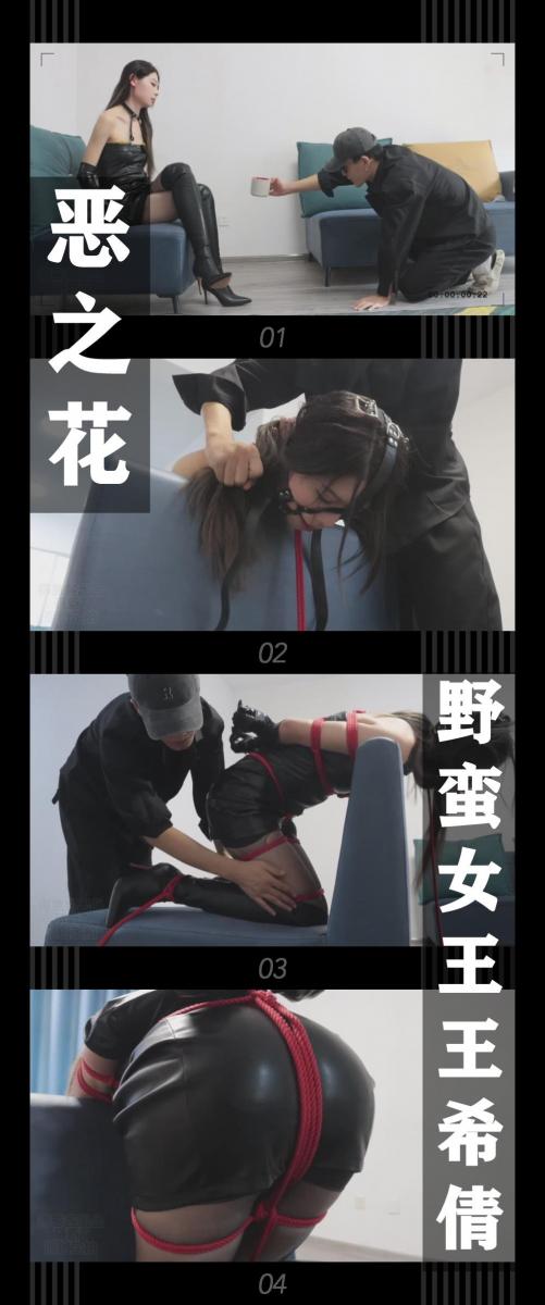 《恶之花·野蛮女王王希倩》 《恶之花·野蛮女王王希倩》<br><br>高高在上的女王王希倩，看着跪在鞋尖之前的“客户”<br>手里拿着所谓的“约玩剧本”，冷哼着同意下来。<br>只是让她没想到接下来发生的一切将是她职业生涯的噩梦<br>这全都怪她之前下手太狠，这次有她好受的了！<br><br>新系列恶之花上线啦！<br>这次剧集里的“我”化身“正义园丁”用自己的方式剪断“恶之花”<br>希望喜欢的小伙伴多多支持关注收藏！<br>本集出演<br>君兮饰演女王王希倩<br>长腿美女君兮的第二部视频！皮裙！长靴！翘臀！挣扎给力！<br><br>同时把求生欲拉满，剧情纯属虚构，不对标现实人和事！<br>其他系列视频也请大家多多支持！可以查看我的主页和合集帖子，小伙伴可以点进去逛逛！<br><br>下载压缩包解压之后添加后缀.MP4即可观看<br>还有就是如果小伙伴遇到解压说文件损坏，请在解压的时候，找到其他，勾选保留损坏的文件再点确定，最后解压完成文件是存在没有损坏的，这是百度网盘下载之后的小bug