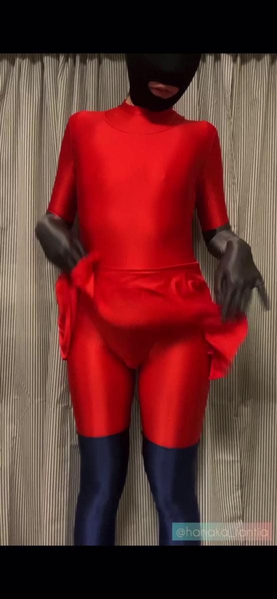 【✿小花✿】②MASTURBATION RED 華花原创作品<br><br>【✿小花✿】②MASTURBATION RED<br>赤いコーディネートにネイビーのニーハイをワンポイントにしました！ <br>久しぶりの吸うやつは大変だった…<br>華花小姐姐恋物癖的瘾又上来了 穿了红色zentai 戴上头套再穿上泳衣 最后放入了[X_X]，舒服的浑身抽搐