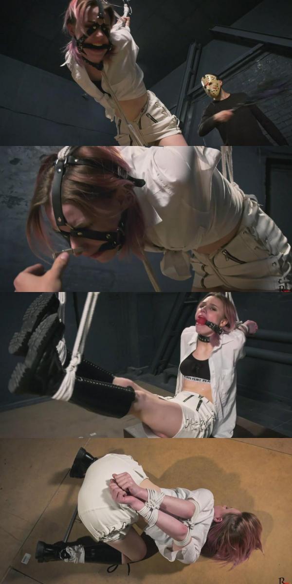  Astrid - Taming and training a cheeky girl in leather boots (HD 720p MP4) 在这段视频中，阿斯特丽德是一个顽皮任性的女孩，需要被驯服。从她可爱的嘴里说出了太多的脏话，她需要受到教训。这位甜心穿着一件白色衬衫和一条白色皮裙，脚上穿着一双巨大的皮靴。<br><br><br><br>在第一个场景中，Astrid跪在地上，两腿之间绑着一根撑杆，双手和肘部绑在背后。我走近她，把绳带穿过她的衣领，但她并不轻易屈服；她极力反抗，这让我对管教她更加感兴趣。于是，皮带准备好了，这个不听话的女孩被绳子的拉力拉着走在我身后。然后我在她的嘴里塞了一个小塞子，把她绑成一个系带的姿势。接下来，我拿着鞭子开始打她的屁股；她扭动着，尖叫着，但她的约束使她平静下来。在我的节目中，我还为她准备了一个夹子，我把它绑在她的鼻子上，挤压她的隔膜。一切都会好起来的，但我们的公主的嘴已经被插科打诨占据了，用夹子呼吸是很有问题的，但这对她的训练是必要的。<br><br><br><br>在第二个场景中，阿斯特丽德坐在一个立方体上，双手被绑在肘部，手腕被绑在背后，双腿抬起，每条腿都用自己的绳子绑在天花板上。她嘴里塞着一个红色的大球，双腿张开，内裤清晰可见；她知道这一点，感到羞愧。让她感到羞耻吧，因为好女孩不需要这样的训练。阿斯特丽德仍然不听话，要求遵守纪律。我继续用鼻夹折磨她，还在她的大腿上扎一根尖刺，还不忘用鞭子和竹签打她的屁股。<br><br>最后，我让心上人一个人呆着，这样她就可以再次考虑自己的行为了。享受In this clip, Astrid is a mischievous and capricious girl who needs to be tamed. Too many curse words come out of her cute mouth, and she needs to be taught a lesson. The sweetheart is dressed in a white shirt and a white leather skirt, with massive leather boots on her feet.<br><br>In the first scene, Astrid is on her knees with a spreader bar between her legs and her feet tied, while her hands and elbows are tied behind her back. I approach her to thread the rope leash into her collar, but she does not give in easily; she vigorously resists, making me even more interested in disciplining her. And so, the leash is ready, and this disobedient girl walks behind me, pulled by the tension of the rope. Then I insert a bit gag into her mouth and tie her into a strappado position. Next, I take a whip and start spanking her butt; she wriggles and squeals, but her restraints make her calmer. I also have a clip ready for her in my program, which I attach to her nose, squeezing her septum. Everything would be fine, but our princess's mouth is already occupied with the gag, and breathing with a clip is quite problematic, but it is necessary for her training.<br><br>In the second scene, Astrid is sitting on a cube, her hands tied in her elbows and wrists behind her back, her legs raised up and each tied to the ceiling with its own rope. She has a big red ball gag in her mouth, her legs are spread, and her panties are visible; she knows it and feels ashamed. Let her be ashamed because good girls do not need such training. Astrid is still disobedient and demanding discipline. I continue to torment her a little with a nose clip, as well as to run a pointed spur along her thighs, not forgetting to spank her ass with a whip and a bamboo stick.<br>In the end, I leave the sweetheart alone so she can think about her behavior once again. Enjoy!