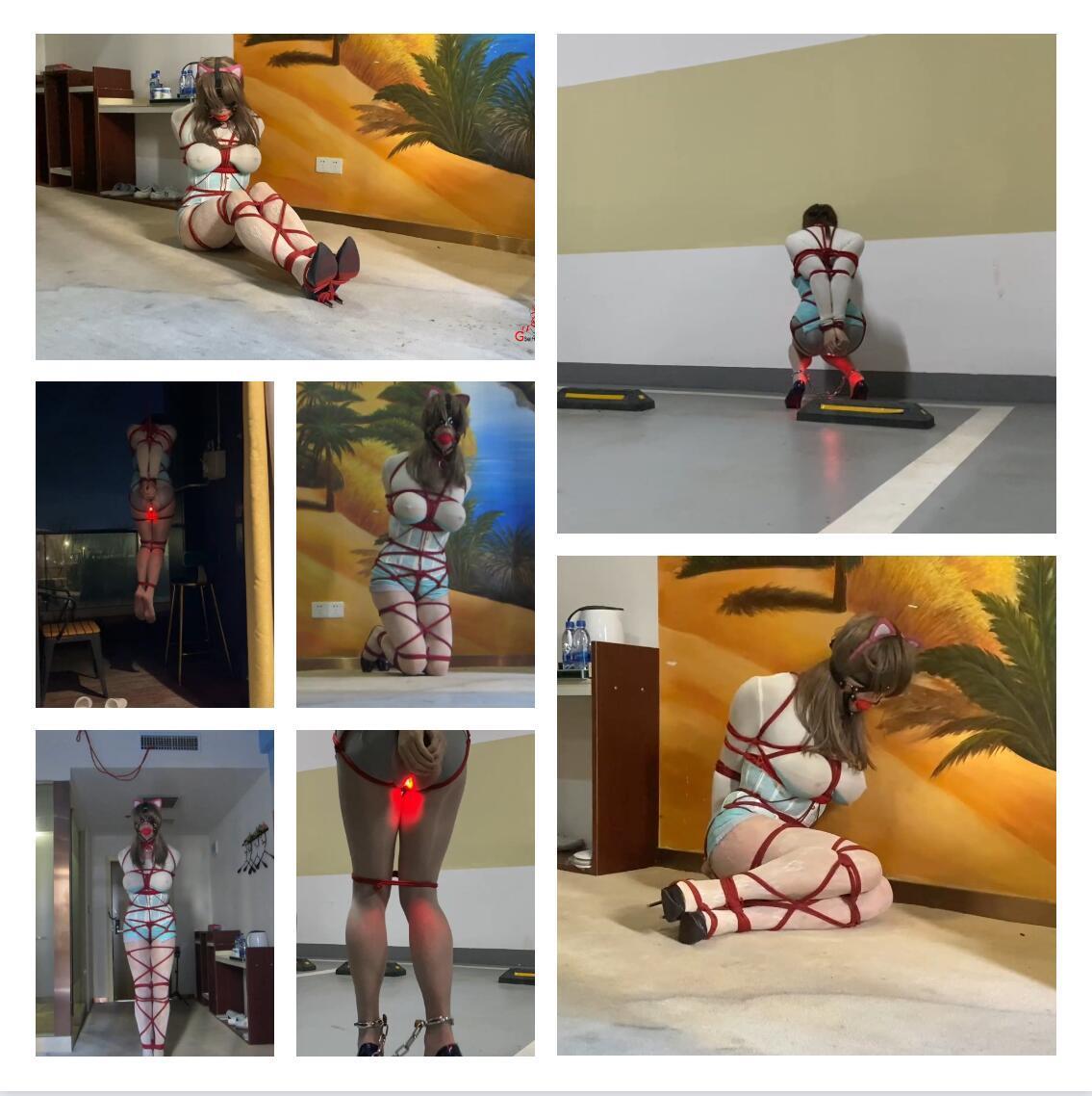 ♥♥♥CD伪娘小诡的自缚85 挂在阳台上的灯笼♥♥♥ 百度盘下载解压后修改后缀名.MP4