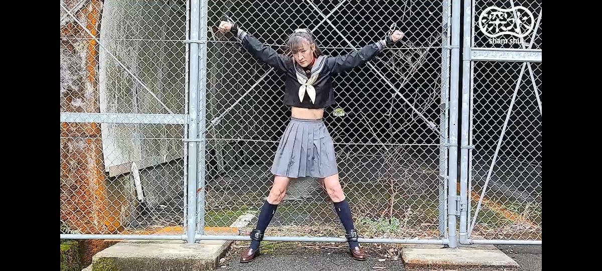 セーラー服女子が金網に拘束されてムチ打ちや電気責めや首絞めに遭う(のりこ) セーラー服を着た制服女子が、拉致されて金網に縛られて拷問されます。<br>電気ショックを浴びせられたり、ムチ打ちされたり、首絞めされたりします。<br>口枷もされて助けも呼べません。<br>逃げたくても逃げられず、逃げ場もなくた泣き叫ぶだけです。<br>非情でかわいそうな姿をごらんください。<br><br>※受け手モデルは女性です。<br>※顔出しはしていません。ご了承ください。<br>※モデルは18歳を超えており、同意の上で撮影しています。<br><br>動画ファイル形式: mp4形式 解像度: 1920x1080(FullHD)<br>動画の長さ: 13分5秒<br>ファイルサイズ: 217MB<br><br>緊縛 / 着衣緊縛 / 調教 / コスプレ緊縛 / 電気ショック責め / ムチ打ち / 首絞め / セーラー服 / 拷問 / 誘拐 / ボールギャグ / 口枷 / 拉致 / 野外緊縛 / 熟女<br><br>2023.4.23公開