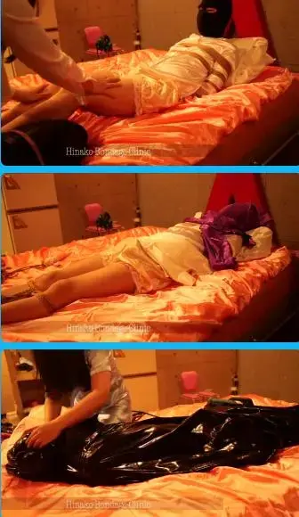 Satin Shibari and Vacuum Beg Satin Shibari and Vacuum Beg<br>描述：Satin Shibari and Vacuum Beg，奴隶被包裹成乳胶木乃伊