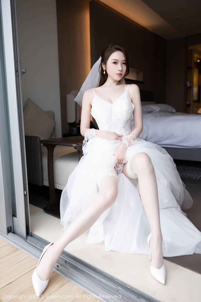 2023.01.11 NO.6120 梦心玥 - 2023.01.11 NO.6120 梦心玥 [Wedding veil,White Pantyhose,Chinese Female,Feet fetish,Gown,Dress,Pantyhose]