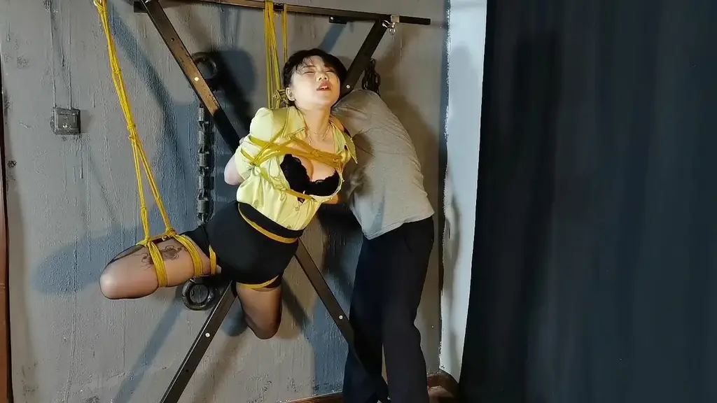 嫣儿端午献礼 吊缚强高TJ 片尾彩蛋 嫣儿端午节大作，金色麻绳日式反绑 吊缚，丝袜堵嘴胶带封嘴，搭配[X_X]强制GC调教。片尾还有福利片段，嫣儿戴着[X_X]的状态下五花驷马捆绑挣扎，依然是丝袜堵嘴用透明胶带封住，一把拉起联结脚踝和后背的绳子直接将驷马嫣儿拎起来折腾，最后还有sp和鞭打元素，福利满满。