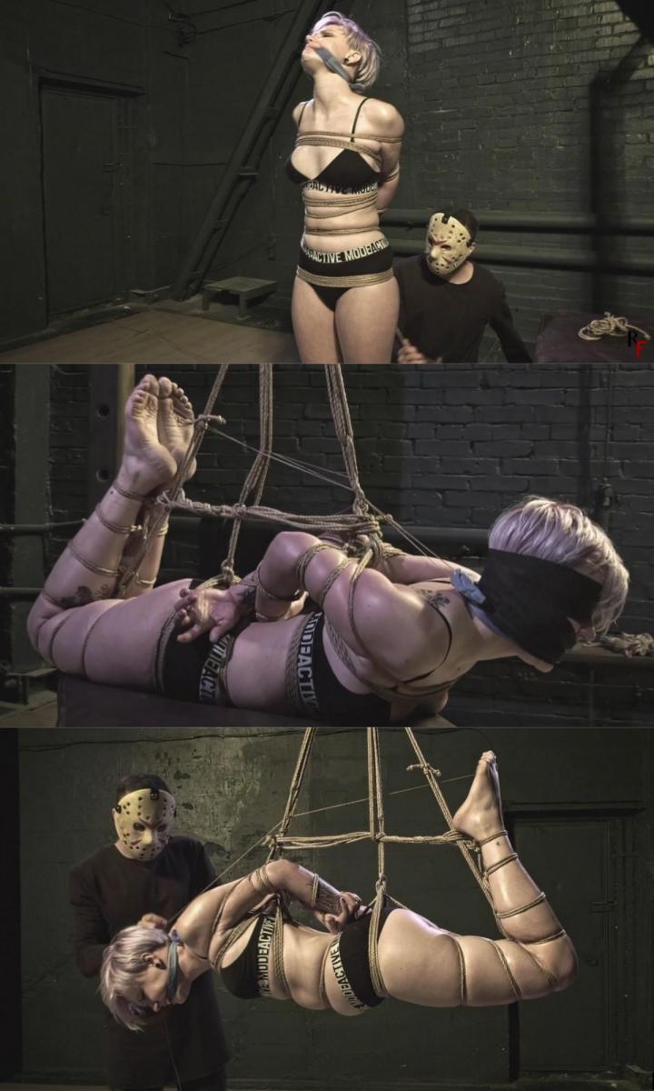 Astrid in John's hands Part 3 - Very tight suspension hogtie with thin ropes and more 作者：约翰 这是与可爱的阿斯特丽德的束缚冒险的第三部分。 她已经很累了，但她仍然有力量发现自己再次处于非常紧的绳索束缚中，并且最重要的是悬浮着。 这就是她所爱的。 这一切都是从我走近她，用一条围巾围住她的嘴开始的，然后我将她的双手绑在背后，并用亚洲风格的细绳缠住她的肘部。 然后我绑住她的双腿，制作一条悬挂式绑带。 我还将她的大脚趾绑在一起。 当阿斯特丽德悬在空中时，我就在她身边，监视着她的健康状况。 她经常呻吟，很可爱。 最后，我把她放到一个架子上，给她穿上经典的绑带，我还蒙住她的眼睛，用布带堵住她的嘴。 紧密的束缚与感官剥夺相结合。 我离开了，留下她束缚一段时间。 尽管被绳索紧紧地拥抱着，阿斯特丽德仍然坚忍地忍受着这种束缚的磨难。享受吧By John This is the third part of bondage adventures with the cutie Astrid. Shes already quite tired, but she still has the strength to find herself once again in a very tight rope bondage and on top of that, suspended. Thats what she loves. It all starts with me approaching her and tying a scarf around her mouth, and then I tie her hands behind her back and wrap her elbows with a thin rope in the Asian style. Then I tie her legs and create a suspended hogtie. I also tie her big toes together. While Astrid hangs in the air, Im beside her, monitoring her well-being. She moans a lot, and its adorable. Finally, I lower her onto a stand and put her in a classic hogtie, and I also blindfold her and gag her mouth with a cloth tape around her head. The tight bondage is combined with sensory deprivation. I leave, leaving her bound for a while. Despite the tight embrace of the ropes, Astrid endured this bondage ordeal stoically.Enjoy