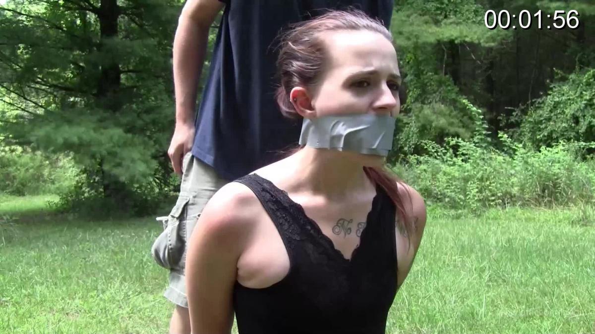 Nichole Skye and Harley Bane : Raspberry Thieves Bound and Gagged HD Harley and her best friend Nichole are picking raspberries on Davids land and decide to split up to find the most possible. What they dont count on however is David grabbing them one by one with Harley finding herself bound and gagged with silver tape on the grass in a clearing. Shes left hogtied while David goes off to collect her friend. Eventually David returns with Nicholes wrists already bound and her picked up over her shoulder. He swiftly binds her ankles and then gags her just like her friend. Shes gagged and then hogtied before he binds both of their elbows and leaves them to struggle in the grass. They actually manage to make a bit of headway with their ropes when David leaves them alone, hopefully for them its enough to get free before he returns.