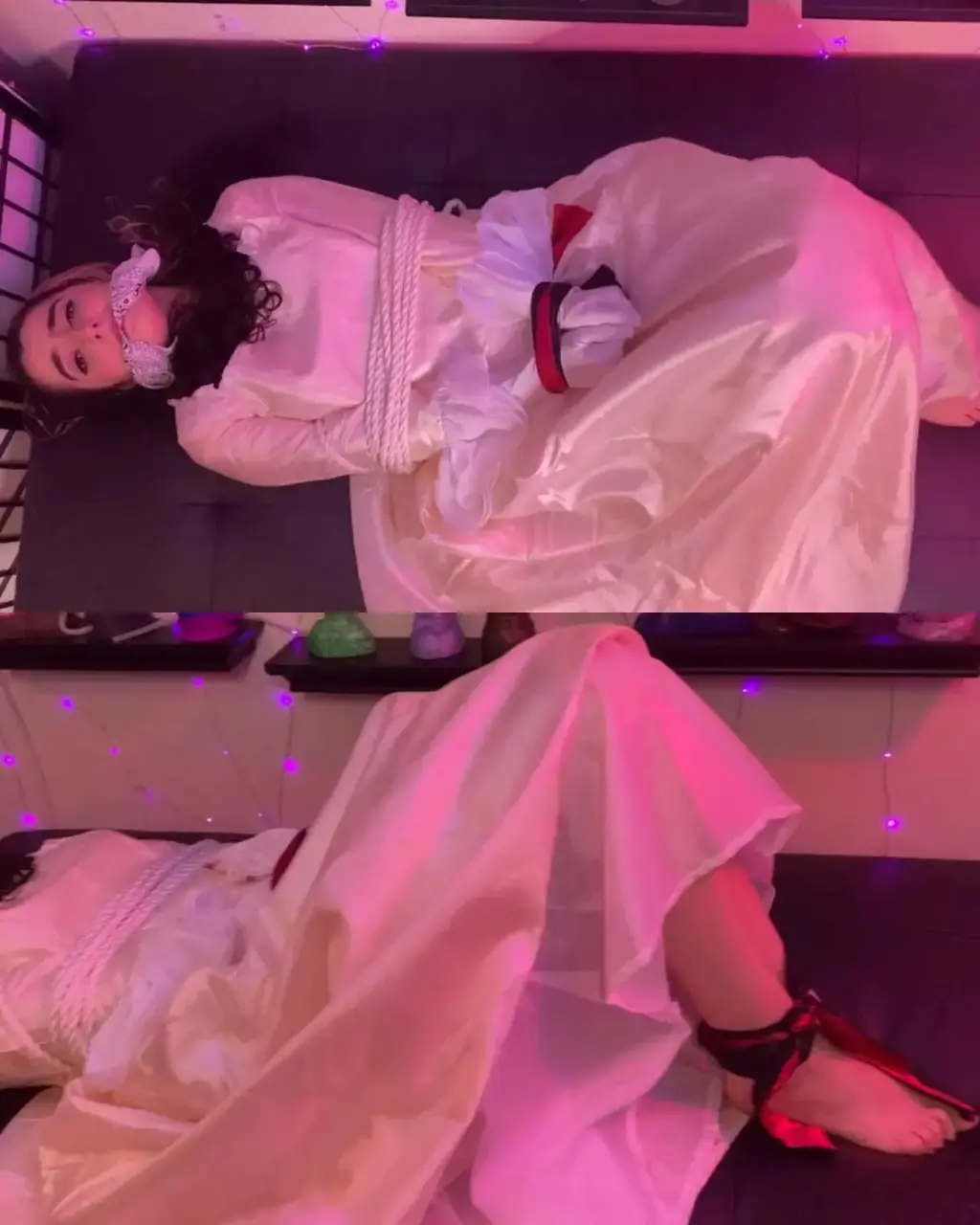You Tied Me Up 我穿着这么漂亮的衣服！ 你忍不住想堵住我的嘴，用缎子和绳子把我绑起来！I'm wearing such a pretty dress! You can't help but want to gag me and tie me with satin and rope!