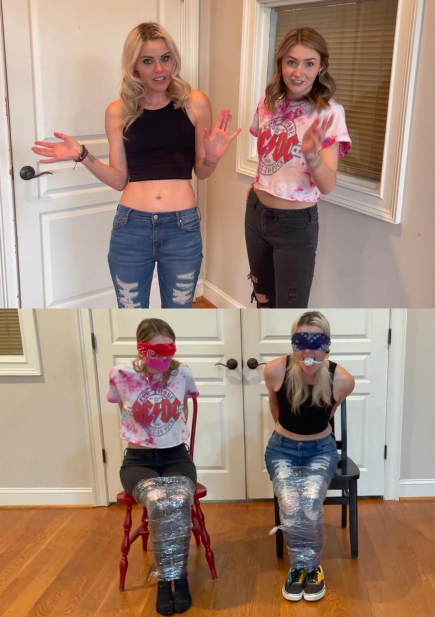 Sisters Escape Challenge  科迪姐妹和伦敦埃文斯姐妹之间的竞赛正在展开，看谁能最快摆脱束缚。 观看他们参加三场比赛，旨在测试他们的逃脱技巧到极限。 如果你喜欢跳跃和挣扎，你一定会喜欢这个比赛！ 不要错过我们最喜欢的姐妹们的比赛！The race is on to see who can escape their bonds the fastest between sisters Kody and London Evans.  Watch as they compete in three competitions designed to test their escape skills to their limits.  If you enjoy hopping and struggling you will love this competition!  Don't miss as our favorite sisters compete!