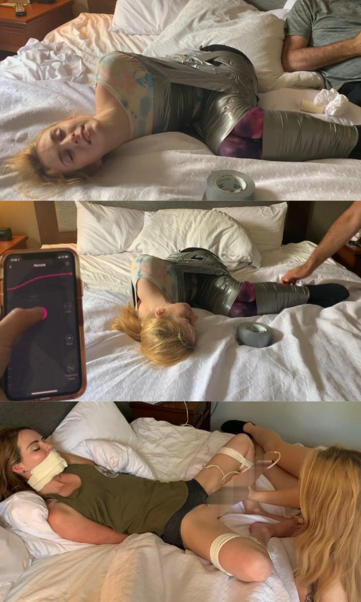 Orgasm Wars 梅西·尼科尔 (Macy Nikole) 在首场[X_X]大战中对阵科迪·埃文斯 (Kody Evans)。 战斗开始时，梅西的玩具被用胶带粘住，并由科迪的手机应用程序控制。 接下来，轮到梅西捆绑科迪并对她使用魔杖。 哪个女孩会获得最多的性[X_X]？Macy Nikole faces off against Kody Evans in the first ever Orgasm Wars. The battle starts as Macy is taped up with her toy inserted and controlled by Kodys cell phone app. Next, it’s Macy’s turn to bind Kody and use the wand on her. Which girl will have the most orgasms?  
