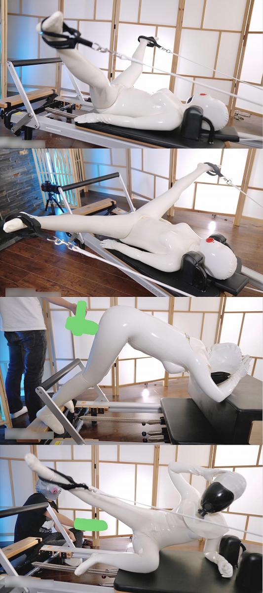 White latex doll gets her physical workout session with orgasm 给好厚米们奉上一部胶衣强高ZX大片，整部片子的质感真的是相当nice。<br>白胶衣是真性感，玩的活也狠，小姐姐的身材相当棒，而且还会一字马。<br>4K画质身临其境。<br><br>剧情：<br>小姐姐是个乳胶恋物淫娃，就连健身练腿都要穿上心爱的白胶衣。<br>柔韧性太好，所以做出来的动作都是大开大合十分火辣，还时不时的来上两个一字马。<br>由于戴着微孔乳胶头套，呼吸逐渐开始困难，开始一边运动一边呻吟了起来。<br>就这样还不过瘾，又戴上了防毒面具，这下呼吸起来更艰难了。<br>不知什么时候，主人来到了小姐姐的身后，用鞭子轻轻的抽打着她的打屁股，小姐姐逐渐开始上头。<br>随后主人竟然拿出了终极大杀器————筋膜枪，开始了强高折磨，怼住小姐姐的PP狠狠地一顿突突。<br>这种强烈高频的刺激小姐姐怎能受得了啊，疯狂赛高N次，而且每次赛高的同时还会迎来主人猛烈地鞭抽屁股，直接爽歪歪，各种浪叫抽搐。<br>就在小姐姐的最后一次赛高来临时，主人突然丢下了筋膜枪，转身离开了————毁灭高朝！！！这哥家伙真是坏的很呦！！！<br>任凭小姐姐万般饥渴难耐，也是无济于事，只能委屈巴巴的忍住羞耻的欲望继续健身......<br><br><br><br>..<br>。..