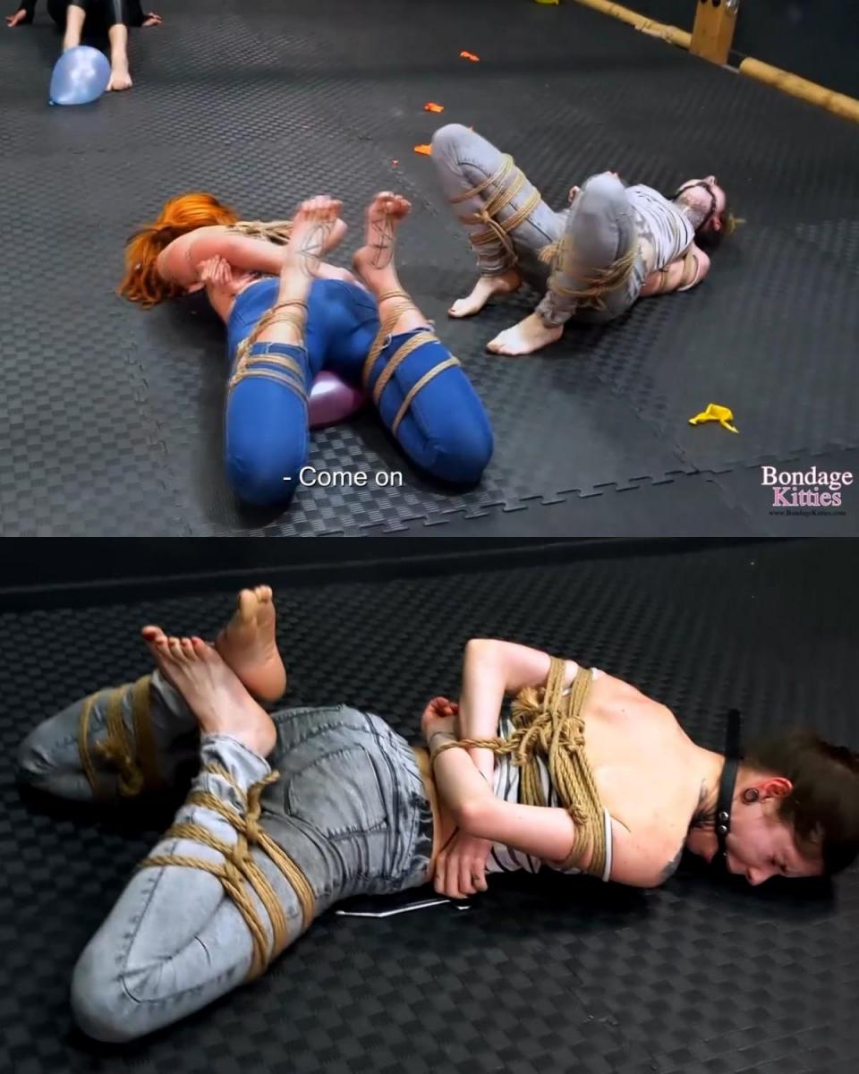 Lex's Bondage Games 欢迎来到莱克斯的束缚游戏。 在这些游戏中，莱克斯涉及到他在街上和停车场碰巧遇到的两个陌生人。 他们是Aly和Tenjou，他们在当地人看来被捆绑着，他们不知道自己在哪里，他们很困惑，他们不知道发生了什么，他们无法解开自己，因为他们被绑得很好 向上。<br><br>突然莱克斯出现在现场，他们不知道他是谁，他堵住了他们的嘴，让他们保持安静。 - 欢迎来到我的游戏，今天只有一个是免费的...第一个游戏包括戳破 5 个气球，Aly 和 Tenjou 必须被绑住并堵住嘴，在地板上爬行，试图用力戳破气球 他们身体的任何部分。<br><br>第一个成功的人，将可以自由回家，而失败的人，则有另一种命运在等待着她。 ....你准备好参加莱克斯的游戏了吗？Welcome to Lex's Bondage Games. In these games, Lex involves two strangers he happens to meet on the street and in a parking lot. They are Aly and Tenjou, they appear tied up in hogtied in a local, they don't know where they are, they are confused, they don't know what is happening and they can't untie themselves because they are very well tied up.<br><br>Suddenly Lex appears on the scene, they don't know who he is, he gags them to keep them quiet. - Welcome to my games, only one of them will be free today... The first game consists in popping 5 balloons, Aly and Tenjou will have to do it tied and gagged, crawling all over the floor, trying to pop the balloons with any part of their body.<br><br>The first one who succeeds, will be free to go home, the one who loses, another destiny awaits her. .... Are you ready for Lex's games?