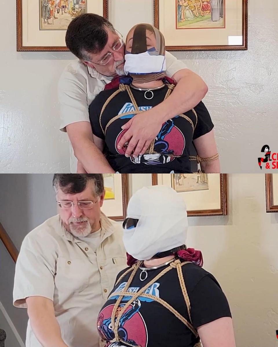 1406 - Minx Massively Gagged 我想看看我能承受多少多层堵嘴，Cinched 随时准备帮助我找出答案！他把我绑在椅子上，然后开始用胶带封住我的嘴。他进来并在胶带上用布堵住让我适应新的感觉。当我等待他回来时，我在堵嘴中呻吟。然后用胶带将我的下巴、头顶和布堵嘴绑紧。他问我是否想要更多，我呻吟着“是” 。然后他把一条内裤套在我头上，然后用胶带把它们固定到位。克钦德回来问我是否想继续，我当然愿意！他把一条尼龙套在我头上，我开始磨进椅子。我的部分是受到刺激，我的大脑高兴地滑入子空间的更深处。他回来了，在尼龙兜帽上贴了一层胶带。Cinched 再次检查了我，我让他知道我很好，所以他摸索着我的[X_X]，把手滑下来我的裤子。在前一层胶带上又加了一个布堵嘴。我驼背并磨碎，但仍然想要更多，直到 Cinched 回来，把他的手滑进我牛仔裤的前面，摩擦我的部位。我在堵嘴中呻吟着很高兴。在他给我加了一个安全带之前，又用一层兽医包裹盖住了我的嘴。我太幸福了！收紧再次回来，用最后一层兽医包裹包裹我的头。我是一个被堵住嘴的快乐女孩！<br><br>Cinched 一边让摄像机滚动，一边开始解开我的嘴。一层一层地被剥落。子空间很深，所以我没有太多言语，但你可以从我的眼睛里看到，美味的大脑粘液又厚又好吃！I wanted to see how much of a multilayered gag I could take and Cinched was at the ready to help me find out! He tied me to a chair and started with tape on my mouth. He came in and used a cloth gag over the tape and let me adjust to the new sensations. I moaned into the gag as I awaited his return. Cinched then used tape under my chin, over the top of my head and across the fabric gag. He asked if I wanted more and I nodded yes. He then slipped a pair of panties over my head before taping them in place. Cinched returned and asked if I wanted to keep going and I sure did! He slipped a nylon over my head and I began grinding into the chair. My bits were stimulated and my brain was happily slipping deeper into sub-space. He came back and added a layer of tape over the nylon hood. Cinched checked on me again and I let him know I was good so he groped my breasts and slid a hand down my pants. Yet another cloth gag was added over the previous layer of tape. I humped and grinded but was left wanting more until Cinched came back and slipped his hand down the front of my jeans and rubbed my bits. I moaned into my gag with pleasure. Another layer of vet wrap covered my mouth before he added a harness gag. I was blissing out! Cinched returned again to wrap my head with a final layer of vet wrap. I was a well gagged and happy girl!<br><br>Cinched left the camera rolling while he began un-gagging me. Layer by layer was being peeled off. The subspace was deep so I didn't have much in the way of words, but you can see in my eyes that the delicious brain goo was thick and delicious!