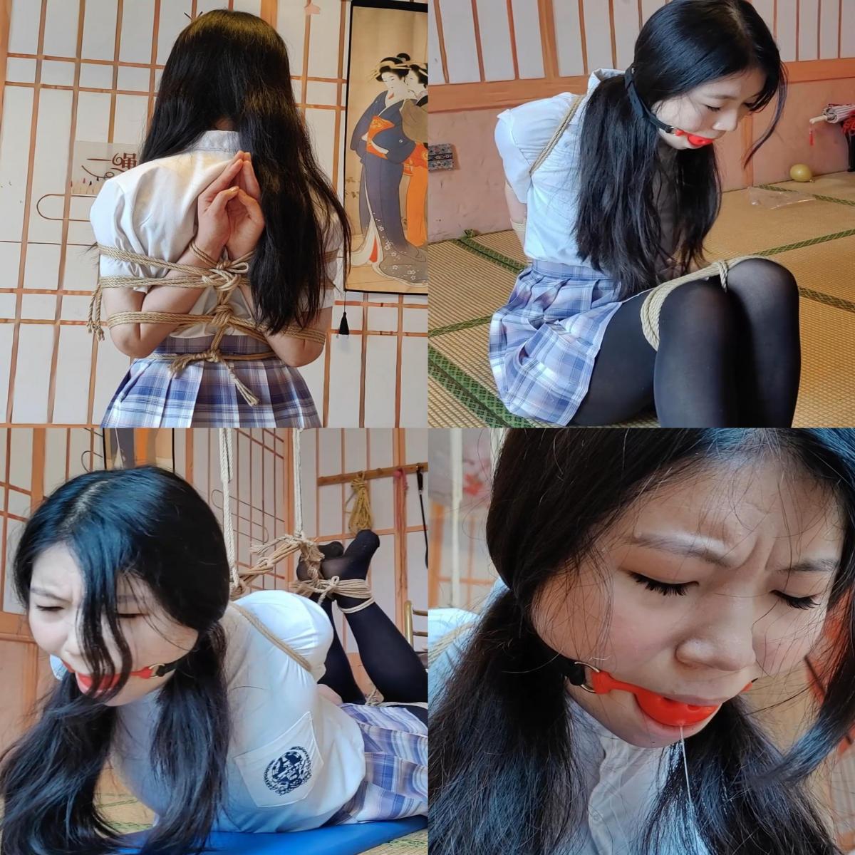 舞蹈生柔柔体验绳艺之超紧直臂极限驷马(及绳艺感受访谈) 一绳所爱工作室拍摄<br>柔柔也是我网上找的模特，是一个舞蹈生，柔韧非常好，耐力也非常棒，第一次拍摄绳艺也放得开，先是给他绑了一个后手观音，柔韧非常好后手观音显得对于柔柔没有难度，后给他绑了一个超紧的直臂，在用单独的绳子把脚裸和脚膝绑紧，然后拿一个中号的口球塞上，柔柔很入戏自己挣扎，居然把脚膝盖的绳子挣脱开了，然后重新绑上后给柔柔绑了一个超紧的直臂欧式驷马，嘴里被塞上口球挣扎，最后给柔柔加大难度，使其腰部反弓，因为太紧柔柔快要看哭了，第一次拍摄就戴了中号的口球，拉的很紧，自己尝试了很多次想要吐出来，但是没能成功，最后坚持到结束的时候解开绳子的时候手动不了了，缓了一会才自己慢慢解开绳子和口球（结尾是对柔柔的本次体验的感受访谈）<br>视频99 后我在接着给大家拍摄更新柔柔的作品<br>大家喜欢柔柔的，可以加我QQ：2415908152