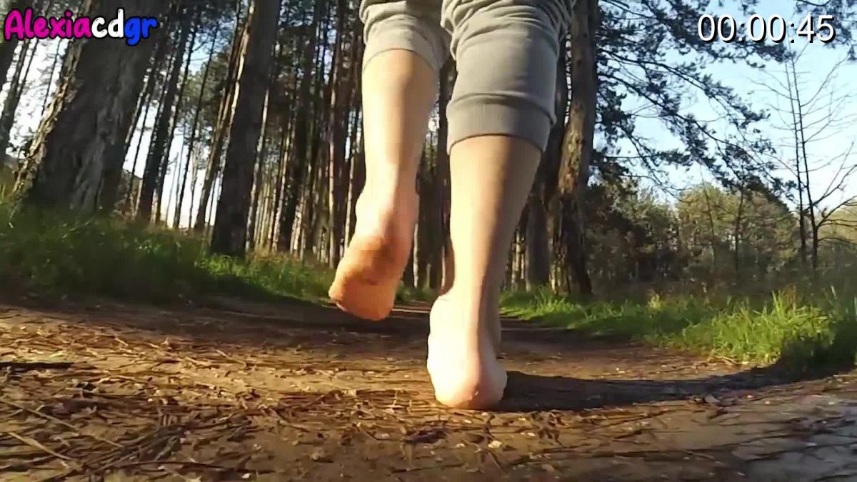 Barefoot walk and big soles with baby oil it's 2 videos in 1 video part 1 barefoot walk in the forest part 2 big soles with baby oil