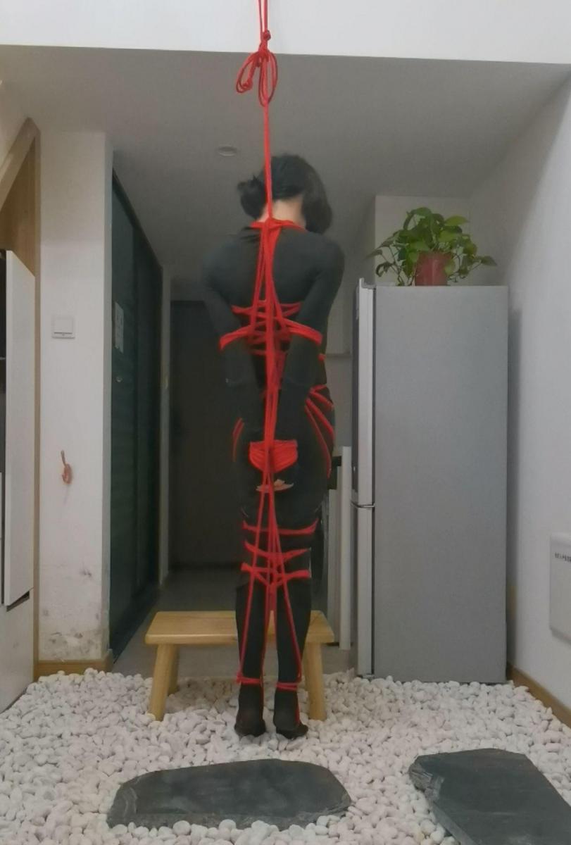 肛钩电击强制垫脚踩石子罚站 挑战一下郊狼电击加勒脖然后肛钩吊着踩在石子上强制垫脚，然后我就高估我自己了，刚下去我就后悔了，石子踩得脚疼，郊狼电的腿疼，肛钩拉的屁股疼，脖子还不敢动，5分钟就给我眼泪折磨出来了，还好这个玩法没法回去凳子，所以手腕那边留了一手可以解开，不然多挂一会屁股真要坏掉了，缓了一会后面把肛钩换成股绳又重新绑了一次（一定要留后路！）<span style='color:#b0b0b0;'>[隐藏文字，购买后可见]</span>
