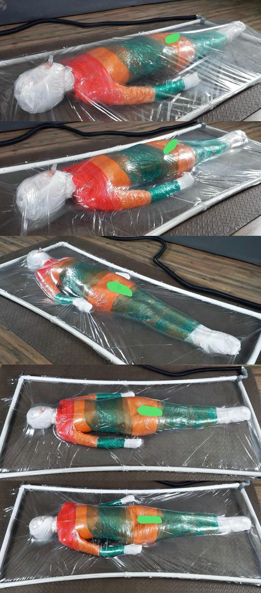 Mummification with multicolored stretch wrap in a transparent vacuum bed with vibro and orgasms 保鲜膜木乃伊   透明真空床   快乐棒强高   细小呼吸嘴ZX<br><br>这部有个大亮点。<br>在强高和ZX的双重刺激下，小姐姐嗨大玩脱了。<br>整个人猛地抽了一下，紧接着躯体反弓，然后晕厥了。<br>过了好几秒才苏醒过来。