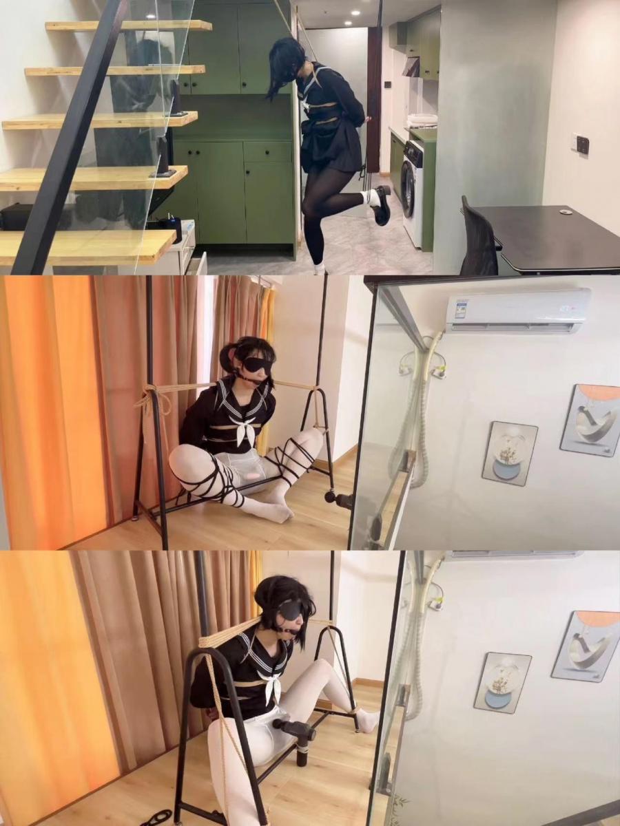 强制榨取 定拍视频啦 被强制榨取了牛奶<br><br>准备工作<br>首先黑丝jk小皮鞋绑起来单腿吊，进行耐力训练 口罩里塞白袜控制呼吸 后端绳子连接鞋跟，前端链接脖颈，如果不保持平衡的话，会难以呼吸哦<br><br>耐力训练完了，就要挑逗起反应啦 蟹缚放置，流着口水，可怜的只有脚趾能动，高频玩具反复震动敏感部位，提前进入发qing状态~<br><br>挑逗完之后进入正戏 分腿束缚，羞耻的露出，只能被筋膜枪直顶前端 进行强制榨取 一滴不剩全部喷到白丝上<br>扣2131989779 v Binggan021216<br>有问题联系我 支持定拍