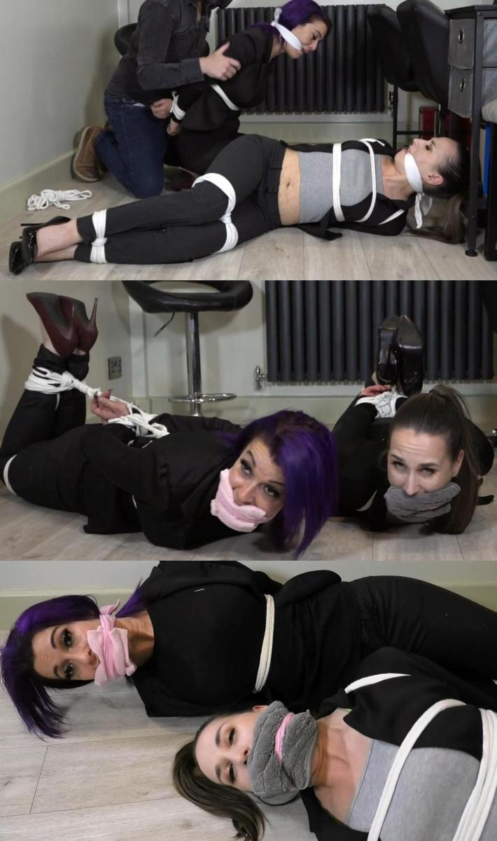 Roxxi &amp; Alex in: Uncovering Their Little Potato Truck Scam, Hot Legal Temp Poseur &amp; Co Find  Roxxi & Alex in: Uncovering Their Little Potato Truck Scam, Hot Legal Temp Poseur & Co Find Themselves in Trouble at the Offices of Andromeda & Strain!而且，我们听到你问，这些穿着华丽紧身、塑臀长裤、衣着光鲜的爱管闲事的人怎么样？ 好吧，我们从非常漂亮的卧底侦探亚历克斯向她的搭档可爱的罗克西保证一切都在进行，因为这应该与他们对一群人渣的调查有关。 上流社会的权贵和全能的令人讨厌的工作罗杰·桑顿爵士，Andromeda & Strain 律师事务所的主要股东，已经亲自任命了一些新员工担任临时数据录入式职位……显然 ，大量的文书工作必须完成，而且，侦探们推测，这将是一种不问任何问题的类型！ 不管怎样，在意识到某些就业机会后，漂亮的亚历克斯带着虚假的背景和更虚假的名字溜了进来——后者将是她的毁灭……<br><br>据我们所知，桑顿在办公室里无意中听到了她的低声谈话，他喜欢把事情揽在自己身上，现在他也做了同样的事，立即拘留了那位窥探的警察！ 当美女被牢牢地绑起来，很快，桑顿就将餐巾紧紧地塞进她的嘴里，大步走开，告诉他的手下，麻烦正在酝酿之中。 这个小家伙显然正在从事一项涉及通过土豆卡车将走私钻石进出当地港口的行动，即将陷入危险之中——就像这个被击倒的母狗和她的朋友一样……<br><br>罗克西一出现，没想到亚历克斯这么快就被轰动了，她也立刻感到不舒服。 然后，两位女士都被留下到处打滚（就像你喜欢的那样），被绳子绑着，嘴巴被塞住。 我们知道，漂亮吗？ 后来，这些活泼的东西已经想出了如何解除彼此的堵嘴，但桑顿正在此时进来检查俘虏并再次抓住他们！ 现在，就给这两个贱人一个教训吧……<br><br>女孩们都很活跃，不断地扭动她们的大屁股，并通过她们塞得更紧的、布状的口塞咕哝着威胁。 它们扭动、扭动，显然变得更加焦躁，这一动作给我们所有人带来了令人眼花缭乱的喜悦。 精彩的笑料，自始至终都在努力挣扎！<br><br>我们被羞辱的警察在愤怒中不停地翻滚、扭动、扭动臀部，嘴里咕哝着，严肃地与这一切作斗争。 桑顿，他一点绅士风度都没有，他抚摸和挤压那些无助的女人，而她们的陷阱里却塞满了那些巨大的玩笑！<br><br>活泼的俘虏们在那些被紧紧地塞住的塞子周围语无伦次地咕哝着，发着火。 他们愤怒地磨磨蹭蹭，真的扭来扭去，还说很多笑话！ 现在已经没有逃脱的希望了，他们必须听桑顿通过其中一辆土豆车的后面安排他们的处置。 哦，那些坏蛋……不过，我们确信他们会在关键时刻逃脱，对吧，女孩们？And, what of these smartly-attired meddlers in their gorgeous tight, ass-sculpting trousers, we hear you enquire? Well, we begin with fiercely pretty undercover detective Alex assuring her partner, the lovely Roxxi, that all is going as it should pertain to their investigation of a right bunch of scum. Upper-class toff and all-round nasty piece of work Sir Roger Thornton, a key share holder in the legal firm of Andromeda & Strain, has taken it upon Himself to appoint a number of new employees in temporary data entry-stylee positions… Clearly, a LOT of paperwork has to be gotten through, and, the detectives’ surmise, it’ll be of the no questions asked variety! Anyway, aware of certain employment openings, comely Alex has slipped in with a fake background and an even faker name -– the latter will be her undoing…<br><br>Having overheard her muted conversation from her office, Thornton, who likes to take things upon Himself, as we’ve learned, now does the same, with the immediate detention of the snooping cop! With the beauty securely trussed and soon with a napkin bound hard in her mouth, Thornton stalks off to inform his goons that there is trouble brewing. The operation this little one is clearly onto, involving smuggling contraband diamonds in and out of the local port via potato trucks, is about to be placed in jeopardy – much like this downed bitch and her pal…<br><br>Once Roxxi shows up, not expecting Alex to have been rumbled so quickly, she too is summarily indisposed. Both ladies are then left rolling around all over the place (the way you love), roped and gagged. We know, gorgeous eh? Later, and the spirited things have worked out how to remove one another’s gags, but Thornton is at that very moment entering to check up on the captives and catches them all over again! Now, to teach the two bimbos a lesson…<br><br>The girls are feisty ones, repeatedly snapping their big asses about and mumbling threats through their tighter than tight stuffed out, wash-cloth cleave gags. They buck and twist, clearly becoming more agitated and giving us all an eye-watering delight with this action. Superb gag talking and struggling hard throughout!<br><br>Our humiliated cops make a huge deal of rolling and writhing and pumping their hips as they gag mumble in fury, seriously fighting it all. Thornton, no gentlemen he, fondles and squeezes the helpless women, all while their traps are stuffed up with those huge-ass gags!<br><br>The feisty captives mumble and fume incoherently around those cinched incredibly tight, stuffed out cleave gags. They grind angrily, really thrashing around, and gag talk a lot! Now that there is no hope of escape, they have to listen to Thornton making arrangements for their disposal, via the back of one of those potato rucks. Oh, those rotters… Still, we’re sure they’ll get out in just the nick of time, right, Girls?