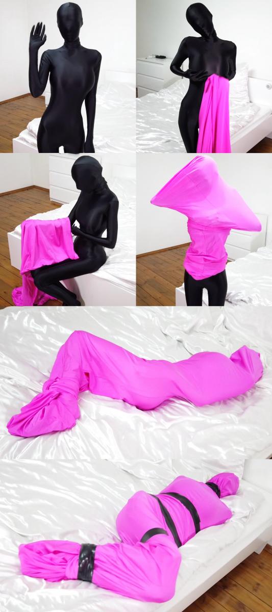 [W’sH]——Caroline——黑色zentai——粉色床单包裹挣扎 Caroline——黑色zentai——粉色床单包裹挣扎<br><br>注：<br>W’sH 工作室<br>专注于zentai、紧身衣、spandex、丝滑光泽衣物、乳胶、睡袋、捆绑、锁链……等一系列恋物拍摄。<br>清一色欧美模特，高颜值，好身材。<br>单女、女女、三女应有尽有，各种玩法层出不穷。<br>拍摄手法极具艺术性，作品极具收藏价值。<br><br>重要通知：<br>俄罗斯那边嫌我在这里搞的太便宜了，今年要求我必须按照C4S的官方价格来定价。<br>不过每部新作品，我会悄咪咪操作一下给大家整上折扣，大家有看好的视频就抓紧冲哈。