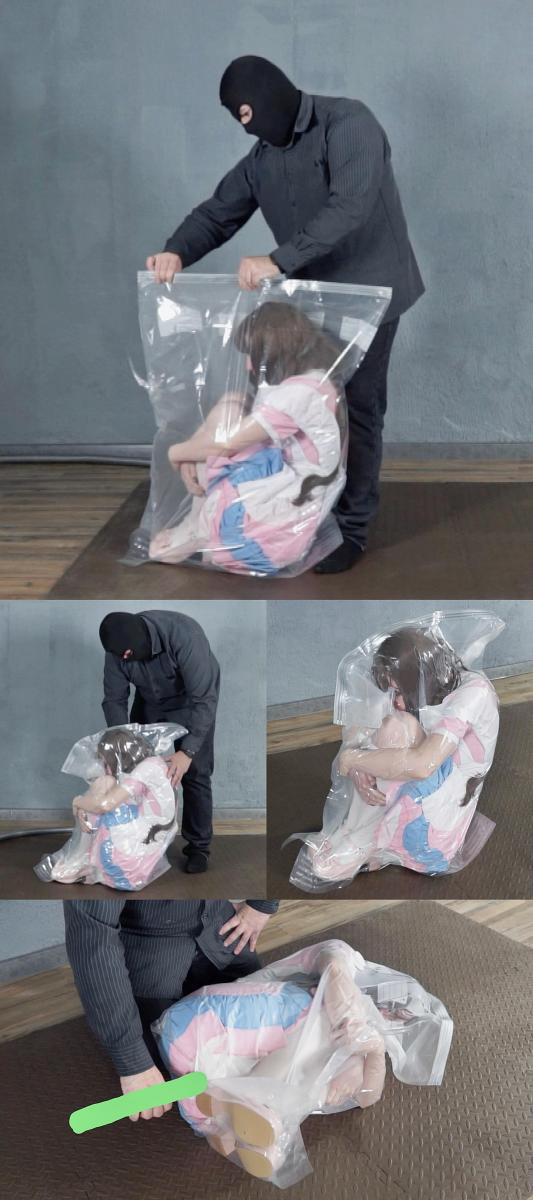 Alice doll in a vacuum bag in the archive with vibro 小女仆被主人命令钻进真空袋，随后被主人用快乐棒强高折磨。<br><br>Mr. Bob is going on vacation and has decided to send the Alice doll to the archives. <br>Mr. Bob had to pack her in a vacuum plastic bag before he could take her away, which he did.