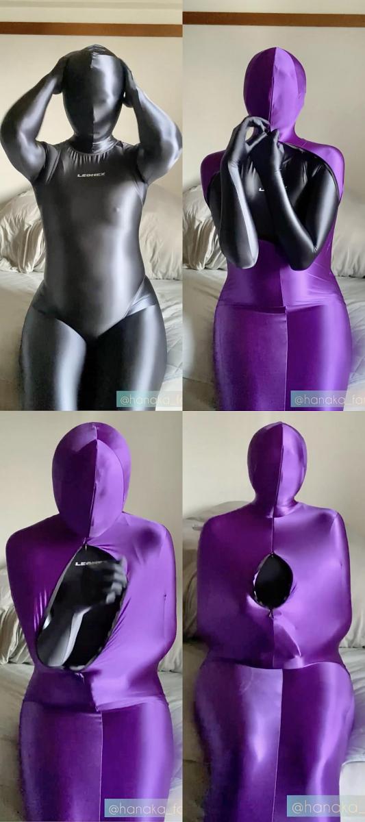 2024-02-1 【︎✿小花︎✿】①PURPLE MUMMIFICATION 华花姐姐的睡袋自缚记<br>一层zentai   一层光泽高叉泳衣   一层光泽超紧睡袋自缚<br>把自己完全包裹住之后，启动裆部固定好的眺蛋，开始强高自虐。<br>蠕动着享受丝滑紧致的包裹，一波一波的糕潮让小姐姐在睡袋里快乐的呻吟着。