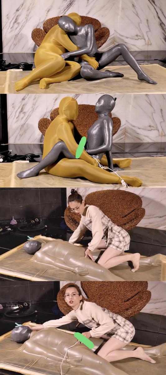 NA060 Zentai vacuum with Mistress Abbykitty 高质量zentai片子。<br><br>PART 1 ：<br>镭射光泽zentai女主和znetai男在地上贴贴。<br>两个人相互抚摸缠绵之后，女主饥渴难耐，拿出快乐棒，顶在两个人的裆部嗨了起来。<br>最后zenta男接过快乐棒，对着女主裆部猛怼，强高折磨女主。<br>女主被一波一波糕潮搞的各种浪叫，摇动着骚腰用力迎合快乐棒的怼击，爽的一塌糊涂。<br>PART 2 ：<br>女主和zentai男一起带防毒面具，接通呼吸管共享呼吸。<br>随后女主手搓榨精zentai男。<br>PART 3 ：<br>女主被装入真空床，并抽干空气牢牢拘束，被高颜值丝袜眼睛伪娘踩踏调教。<br>随后伪娘拿出快乐棒，强高折磨女主，女主爽的在真空床里各种痉挛抽搐。