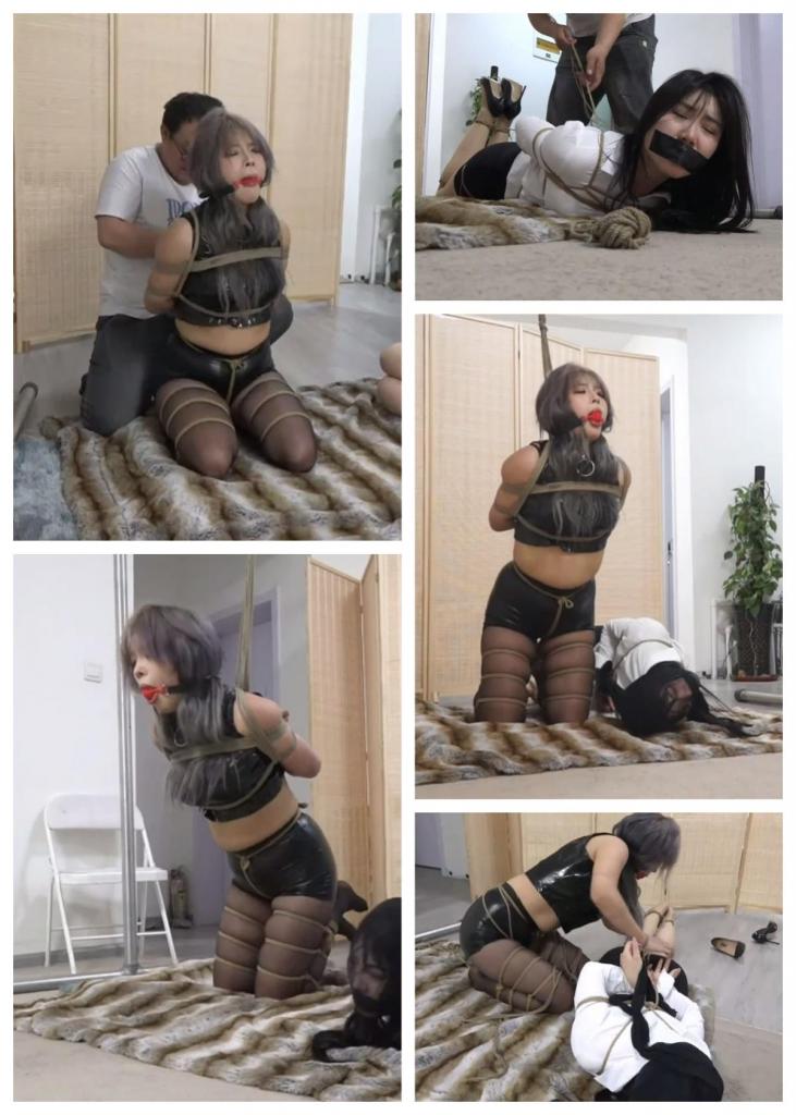 逍遥精品定制 《金牌律师02》 变态的护理竟然玩起了游戏，会计律师一起被折磨 王文娟绑成驷马。先绑李晓萌，此时王文娟就在李晓萌旁边挣扎。绑好李晓萌后，开始将王文娟绑成驷马。然后给王文娟丝袜套头，只套王文娟。套头的时候看看头发实盘起来还是散开，你们看情况决定吧。<br><br>绑完结束，护工先是折磨了一下两女，挠了挠脚心等等。<br>护理对着李晓萌好王文娟说到：既然证据已经到手，我绝对做点好事，积攒一点功德，你们两个人我只能放走一个，至于谁能被放走，我们玩一个游戏吧。<br>护理继续说道：现在你们两个都绑的很结实，那么谁先挣脱束缚，谁将获得自由！<br>李晓萌和王文娟对视一眼，便开始挣扎了起来。（不要为了好挣脱而绑得松松散散）<br><br>王文娟率先挣扎开上身，看到李晓萌也已经快挣扎开了，便拿出绳子将李晓萌的双手狠狠得缠绕了几圈，然后给系了个死扣。<br>最终王文娟获得了胜利。<br>