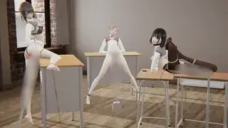 【动画】舞蹈房里的少女们 PJ 桌子缚 单脚站立 黑丝白丝 项圈 作品无漏正片无模糊处理<br>舞蹈教室里面发出不可描述的声音<br>一看里面有三个少女被捆在桌子上<br>灰毛妹子背手束缚一只脚抬起一只脚吃力的踮着，PJ从下方活塞运动<br>粉毛妹子背手束缚双脚岔开，PJ从下方活塞运动<br>黑毛妹子被捆在两张桌子上，双脚与脖子上的项圈连接起来，PJ从后方活塞运动