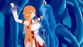 【动画】亚丝娜与史莱姆娘 瘙痒 触手 史莱姆 透明ZDB 作品无漏正片无模糊处理<br>亚丝娜被困在触手地狱里面，一个史莱姆娘对她进行调教