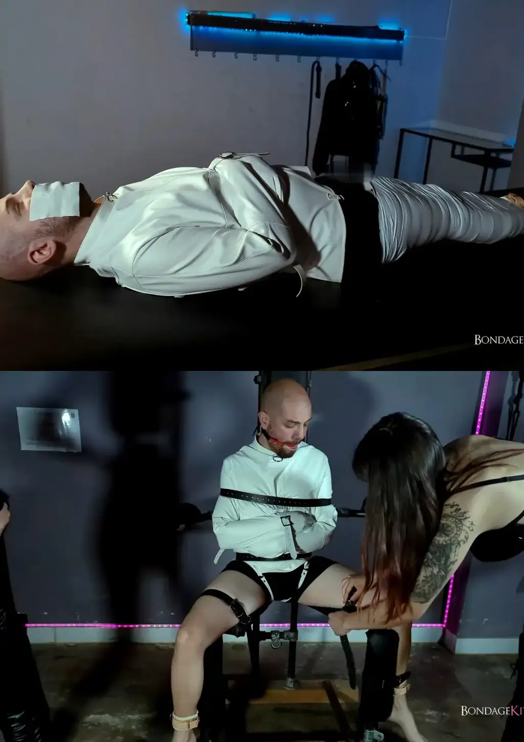 2 Dominatrix Capture And Punish Tax Inspector 杰克是一名税务稽查员，他已经被抓了好几天了，他去检查了莱克斯和谢伊两人的公司的一些违规行为。<br><br>职业施虐狂，他们知道自己犯了欺诈罪，不会允许一个白痴官员告发他们，所以他们决定把他脱光衣服，给他穿上紧身衣，把他锁在一个小房间里。 今天轮到他接受惩罚了，看他是否会改变主意。<br><br>两个施虐狂将他带出房间，用带子将他绑在椅子上，并用口塞塞住他的嘴，而杰克则遭到殴打和口头辱骂。 羞辱，他们勒索他，否则他们不会让他自由，杰克拒绝违法，女孩们继续操他，他不仅必须允许女孩们继续骗税，而且他还必须把杰克的 他们名下的财产，成为他们的经济奴隶，如果他想离开那里，每个月都要付给他们一大笔钱，否则他们每天都会成为他最糟糕的噩梦。<br><br>然后，两个施虐者将他放在担架上，用胶带绑住他的双腿，将一只脏袜子塞进他的嘴里，并用弹性泡沫胶带堵住他的嘴。 他们把一个振动器放在他的[X_X]上（不是裸体的）并打开它。 他们不断地敲诈他、嘲笑他、戏弄他。 最后他们离开了他这一天，他们将继续另一次，杰克独自一人被绑着，而振动器并没有停止给他带来快乐，我猜他会在晚上穿着内衣多次[X_X]，直到女孩们回来 看到他的内裤都湿透了。 可怜的杰克，他只是想罚款他们。Jack is a tax inspector who has been captured several days, he went to check some irregularities of the company of Lex and Shey, who are twol<br><br>professional dominatrix, they know they committed fraud and will not allow an idiot official to denounce them, so they decided to undress him, put a straitjacket and lock him in a tiny room. Today it's his turn for punishment to see if he changes his mind.<br><br>The two dominatrixes take him out of the room and with straps tie him to a chair and gag him with a ballgag, while Jack is beaten and verbally. humiliated, they blackmail him or they won't let him go free, Jack refuses to break the law and the girls keep fucking him, Not only will he have to allow the girls to continue defrauding taxes, but he will also have to put Jack's property in their name, be their financial slave and pay them a fortune every month if he wants to get out of there or they will become his worst nightmare every day.<br><br>The two dominatrixes then lay him down on the stretcher and tape his legs, put a dirty sock inside his mouth and gag him with elastic foam tape. They put a vibrator on top of his dick (not naked) and turn it on. They keep blackmailing him, laughing and teasing him. Finally they leave him for the day, they will continue another time, Jack is left alone tied up while that vibrator doesn't stop giving him pleasure, I guess he will spend the night cumming several times in his underwear until the girls come back and see him with his underwear soaked. Poor Jack, he just wanted to fine them.