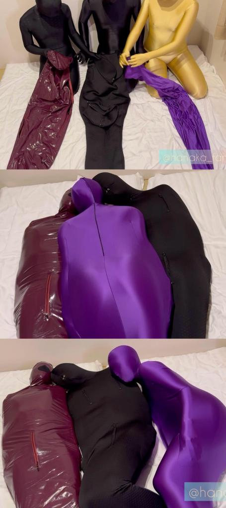 2024-05-2 【︎✿小花︎✿】② Three sleepsacks 1钻小福利。<br><br>华花三个人穿着zentai，分别钻进自己的睡袋，簇拥在一起蠕动。<br><br>3人のゼンタイさんがお話していると、突然指パッチンで3体のスリープサックにされてしまいました<br>ただもがくだけのスリープサックたちです…