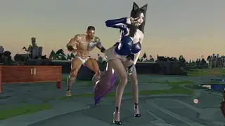 【3D动画】《召唤师峡谷的决斗》阿狸被奎桑提蹂躏 摔跤 抚摸 LOL 一字马 倒立 偷袭 击打 拳击 揉胸 踩踏 虐腹 耳光 英雄联盟 （作品无漏，游戏画面，切勿模仿）<br>阿狸从中路把塔全都推完了，最后只剩下一个主水晶，阿狸心想奎桑提也太垃圾了，随便打打就推到泉水了<br>然后奎桑提之前是完全在放水，心想着把阿狸骗到家里再击败她<br>此时阿狸正在主水晶面前摆POSS，奎桑提从后面偷袭，完成对阿狸的单杀......<br><br>下方联系方式<br><span style='color:#b0b0b0;'>[隐藏文字，购买后可见]</span>