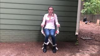Kody Evans chairtied in the garden Kody Evans chairtied in the garden