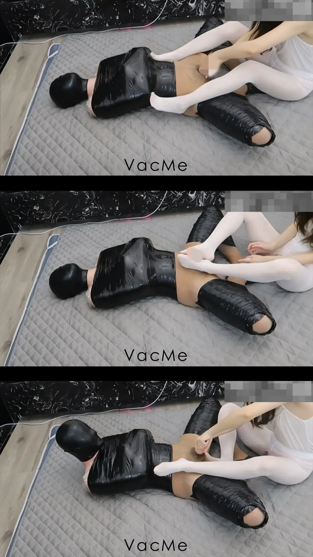 【VacMe原创】丝袜胶带木乃伊榨精 白丝小姐姐强制gc[X_X]责 被白丝小姐姐用胶带捆绑成木乃伊后榨精，强制GC [X_X]责。超紧束缚挣扎<br><br>解压文件密码123456<br>本人主要更新有关真空床，捆绑，及乳胶的视频，会定期上传真空床的solo及多人play的视频<br>欢迎大家关注<br>Twitter：@VacMe_