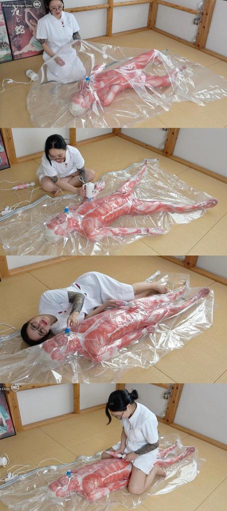 人体模型ビニール袋拘束！ 骚货雏奈子让男奴穿上人体肌肉纹理znetai，然后把男女塞进真空袋里。<br>抽干空气后拿出快乐棒，墙高榨精男奴。