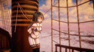 “水手们相信，将一名少女赤裸捆绑在桅杆上，能为航行带来好运 碧碧 @Zeunders