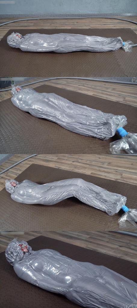 Vacuum encased gray hiking bag with vibro 多层真空包裹，裆部固定快乐棒强高play，窒熄难耐，挣扎蠕动。<br><br><span style='color:#b0b0b0;'>[隐藏文字，购买后可见]</span>